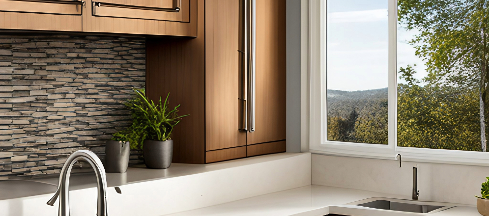 Natural stone wall tile for your modular kitchen design - Beautiful Homes