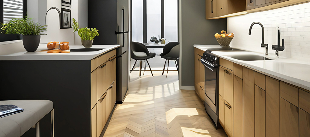 Parallel kitchen layout design - Beautiful Homes