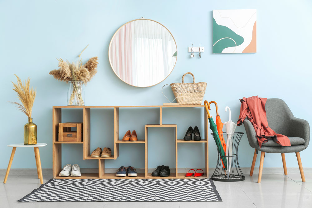 Use discarded wood at your home as a shoe rack for classic home interiors - Beautiful Homes