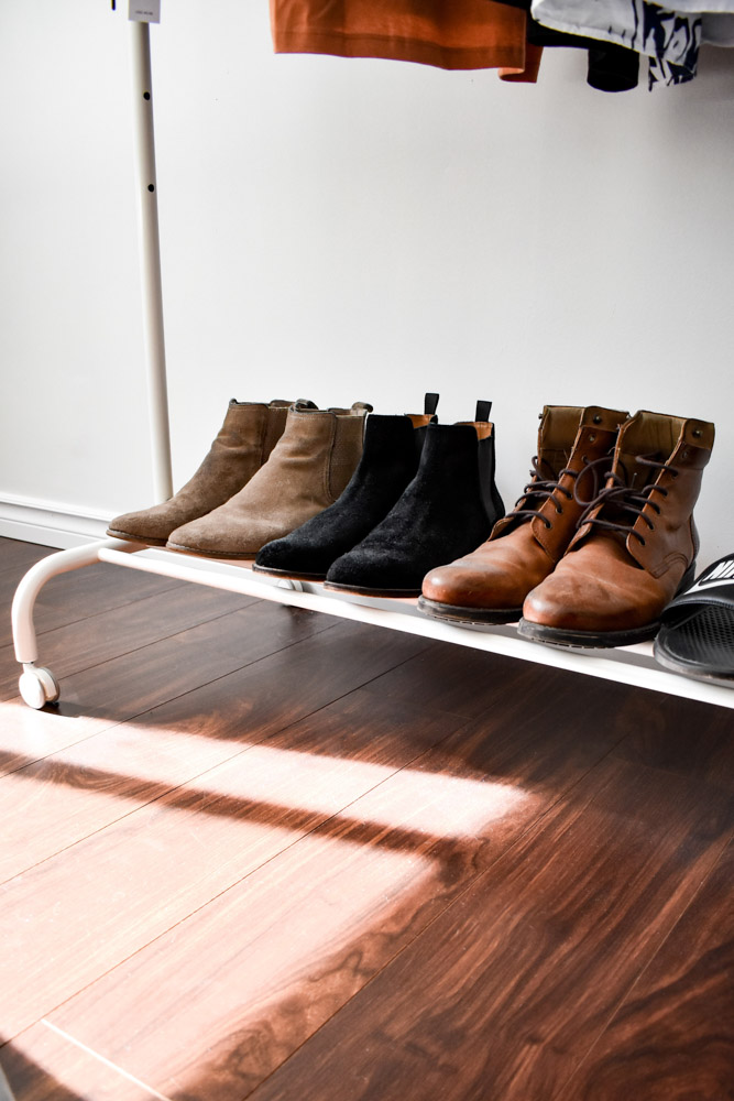 DIY shoe rack made with simple ledge or shelf for your home décor - Beautiful Homes
