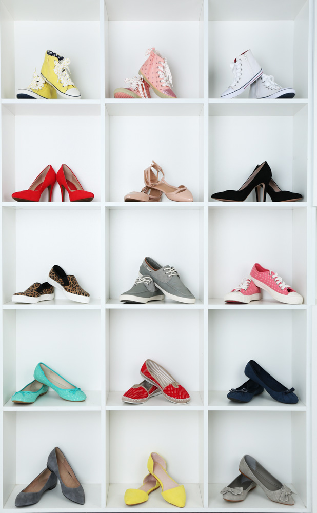 Use an empty wall in your home interior as a DIY shoe rack - Beautiful Homes