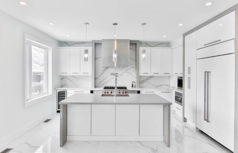 Classic white marble flooring design to make your kitchen look luxurious - Beautiful Homes