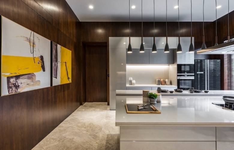 Glossy kitchen countertop is a popular kitchen design trend in 2022 - Beautiful Homes