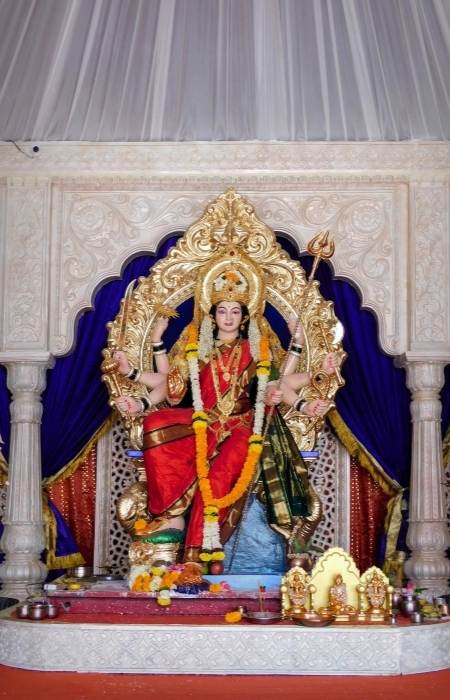 Mandir wallpaper design for sidewalls - Beautiful Homes