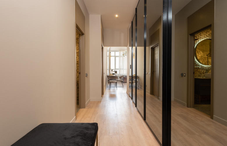 Hall cupboard designs with mirror - Beautiful Homes