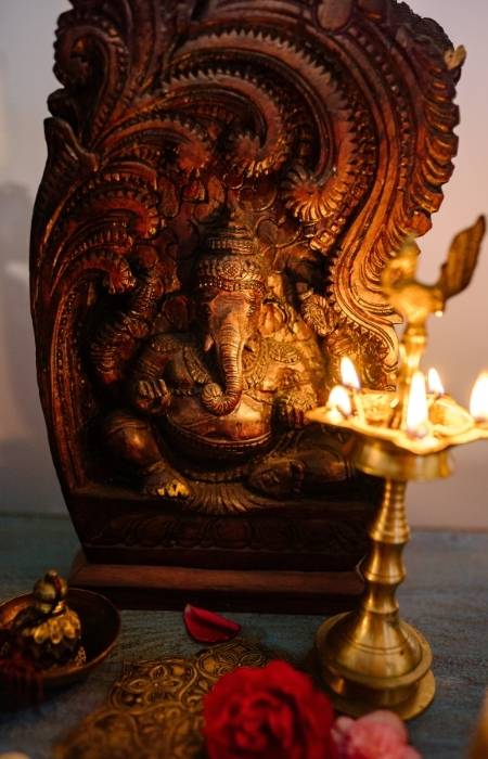 Electric lamp for pooja room decor - Beautiful Homes