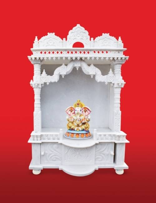 Marble mandir design for small flats - Beautiful Homes