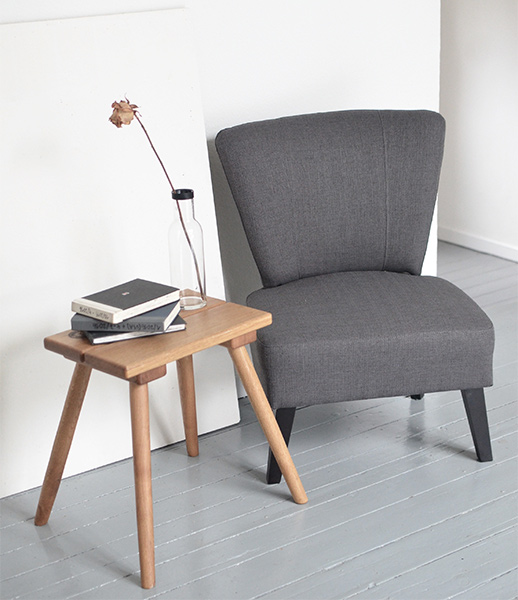 Armless chair for reading room with end-table - Beautiful Homes
