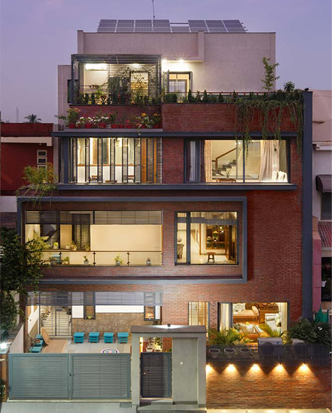 Raw bricks designed in zig zag way to make your home exterior look unique - Beautiful Homes