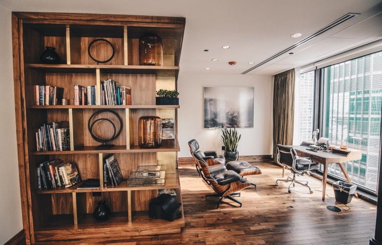 Floor to ceiling open bookshelf design - Beautiful Homes