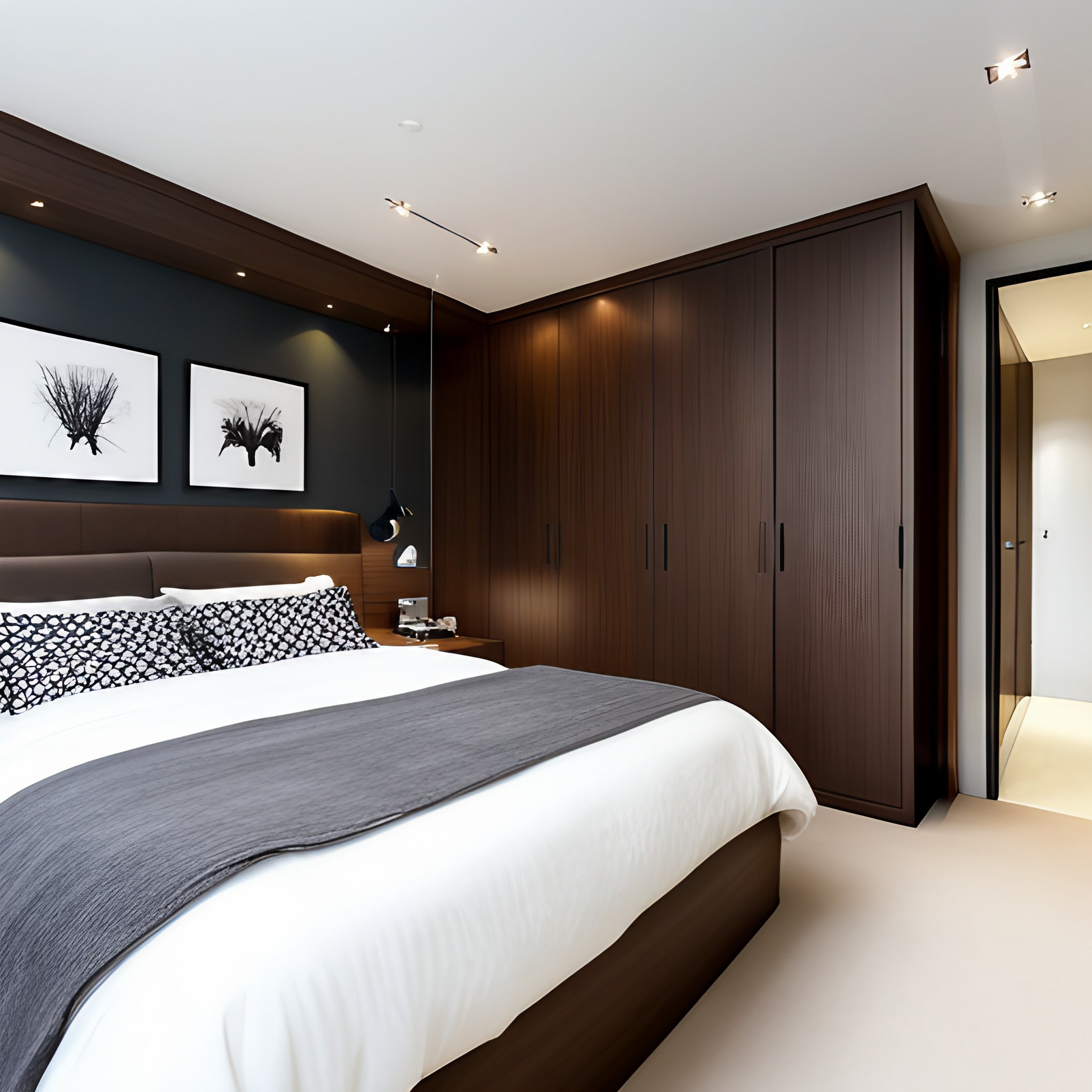 dark fitted wardrobe design - Beautiful Homes
