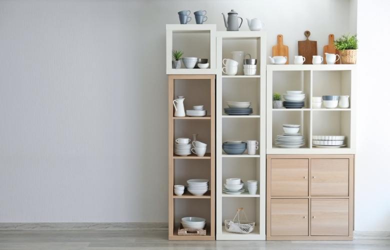 Wooden glass crockery unit design for the kitchen - Beautiful Homes