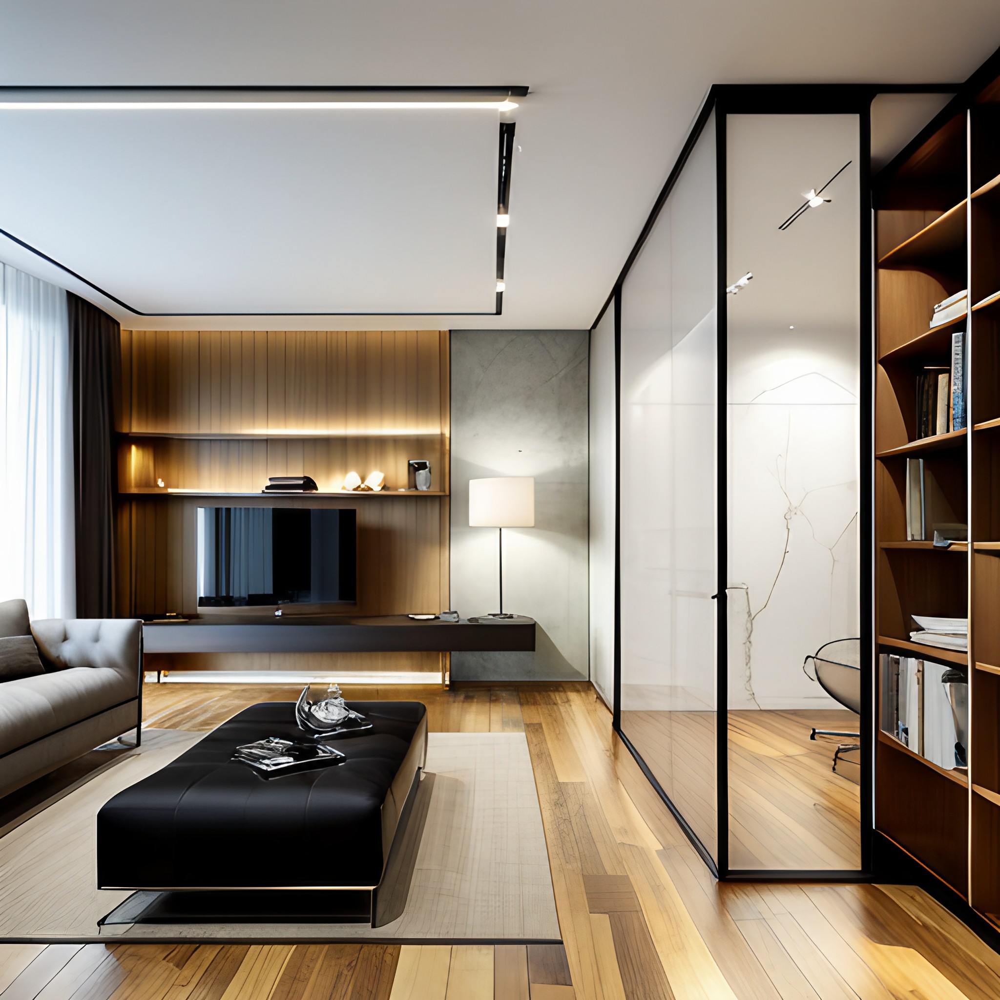 Floor to ceiling glass partition for living room - Beautiful Homes