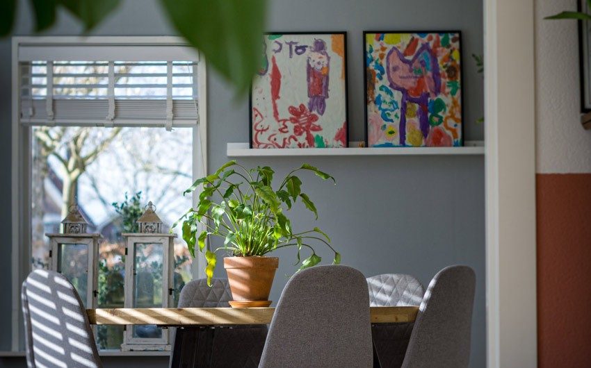 Diy wall décor by drawings & paintings created by kids for personalised decor - Beautiful Homes