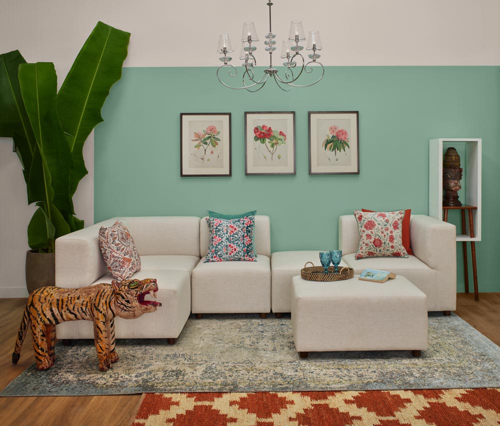 Simple & elegant jhumar design for a small living room - Beautiful Homes