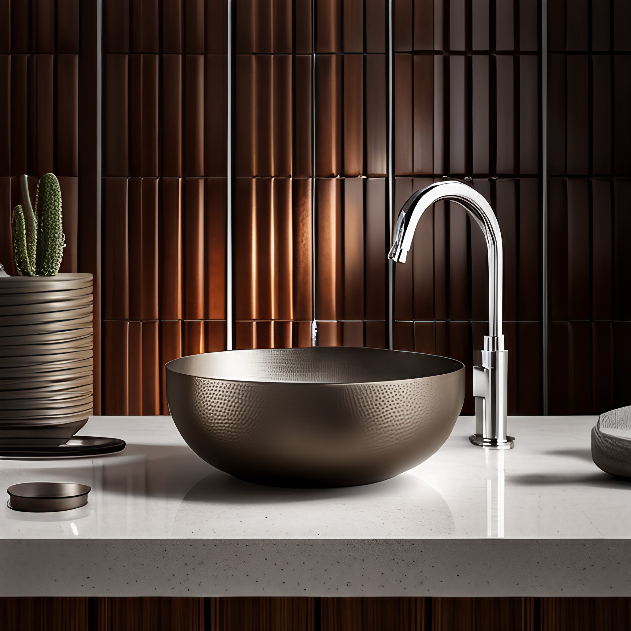 metal  Basin Tiles design - Beautiful Homes