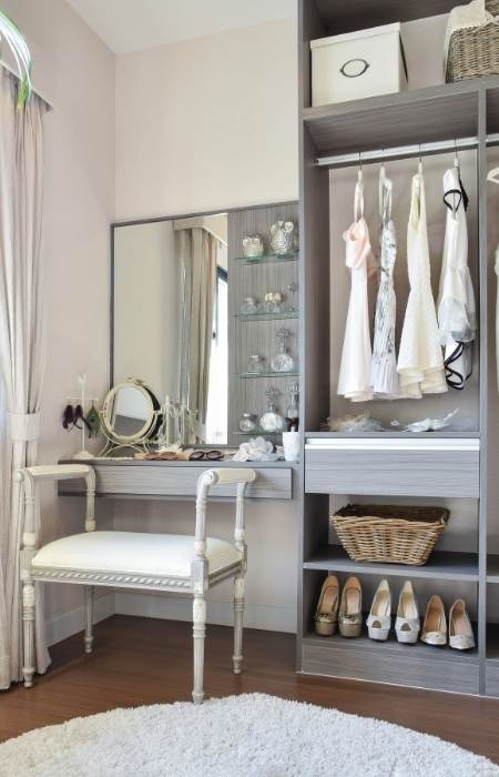 Wooden wardrobe with wooden dressing table - Beautiful Homes