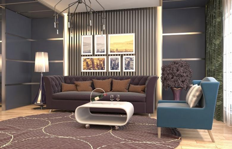 Bold blue & grey colour combinations for the false ceiling in your home - Beautiful Homes