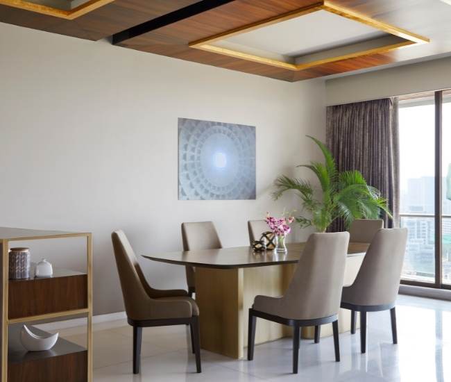 Use contrasting wooden & white combination for false ceiling in your home - Beautiful Homes