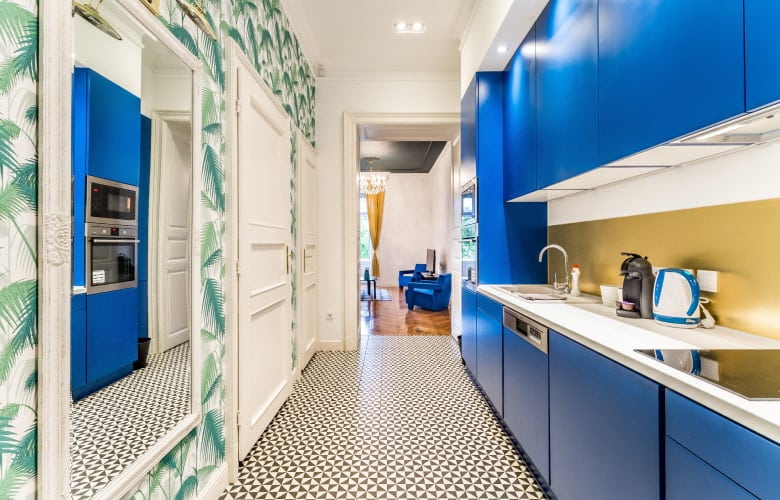 Go Bold while choosing colours for your galley kitchen - Beautiful Homes