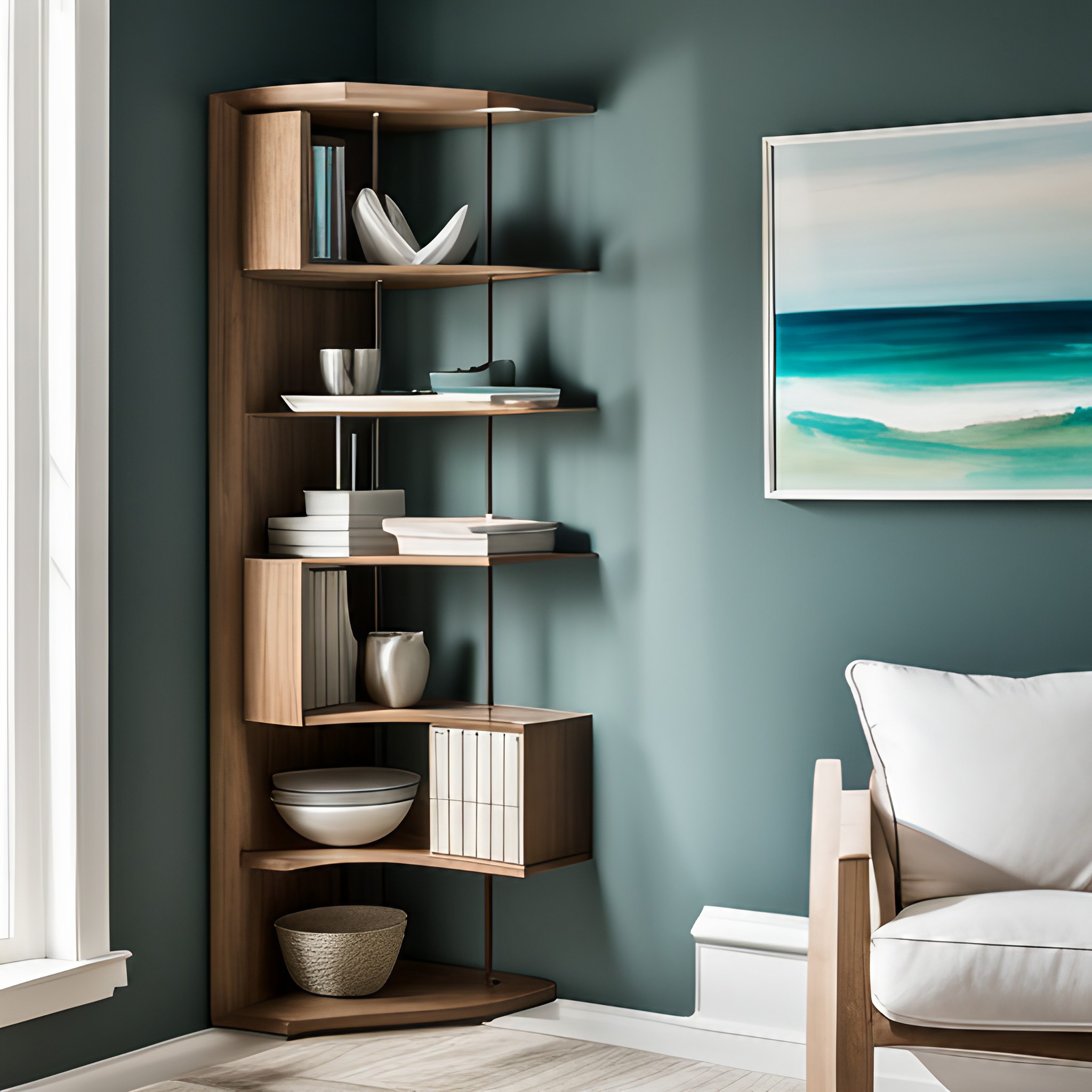 Coastal corner shelf design - Beautiful Homes