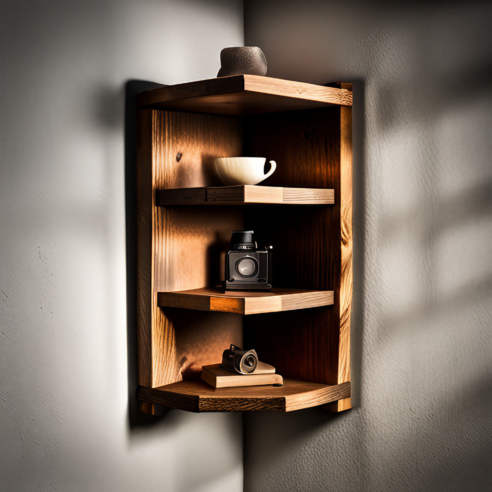 Rustic corner shelf design - Beautiful Homes