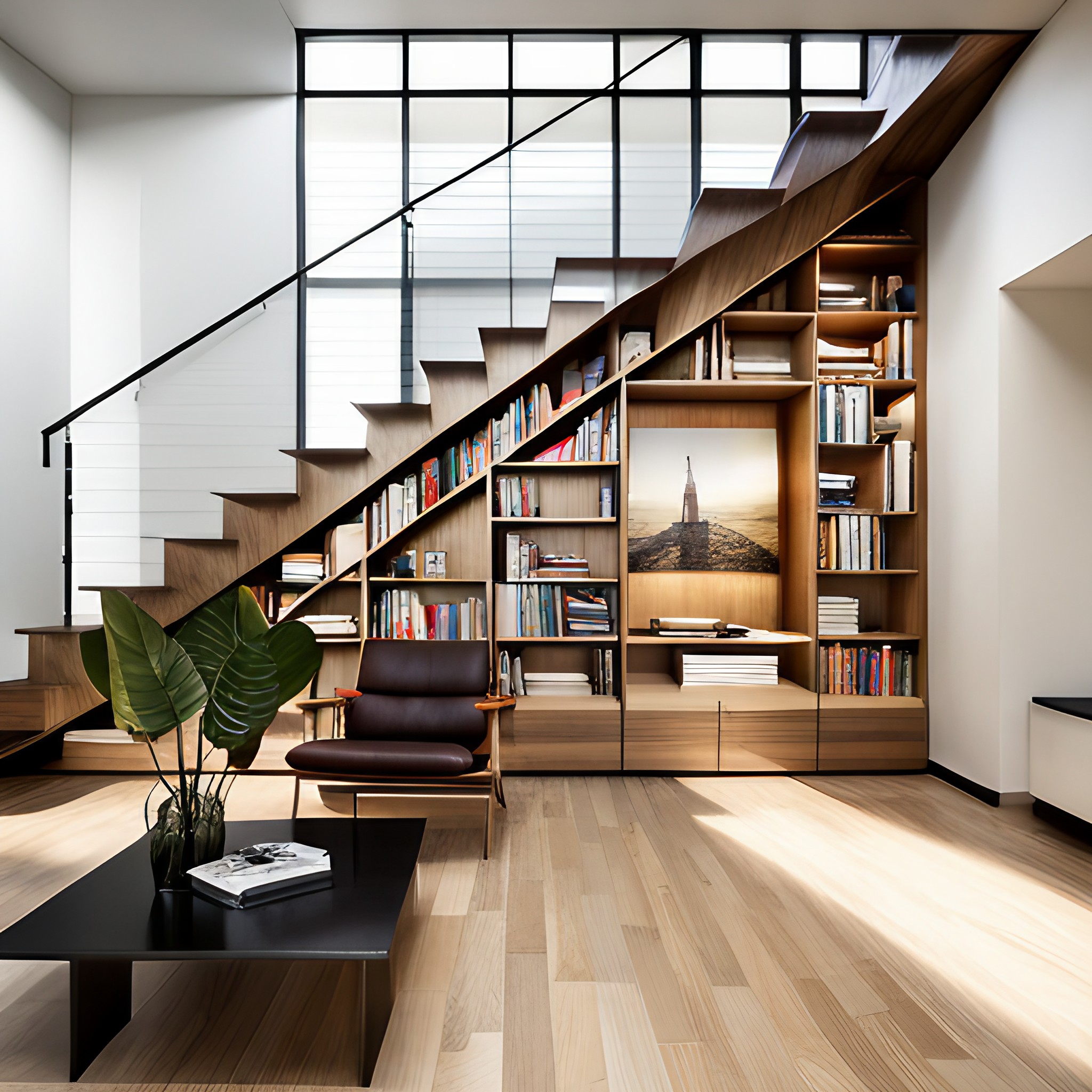 Bookshelf ideas under stairs for living room - Beautiful Homes