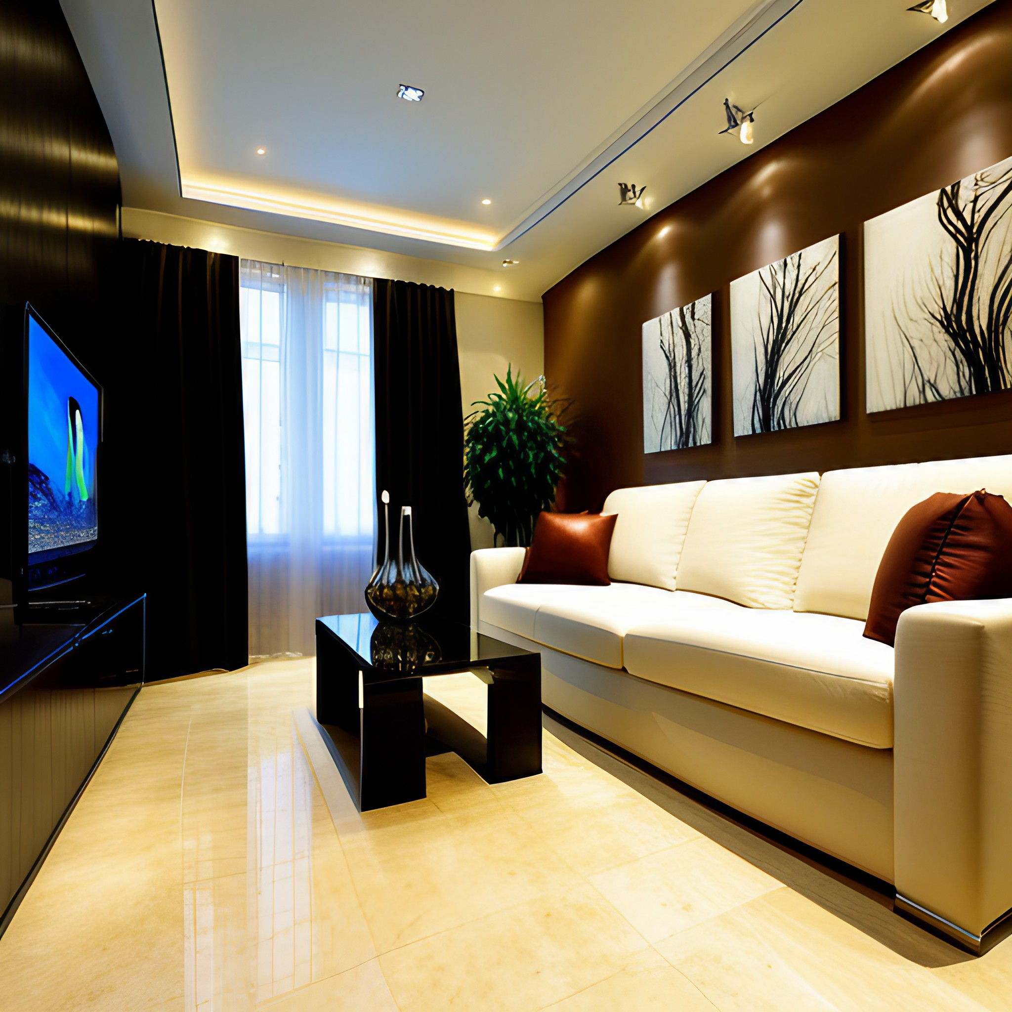 Granite flooring for small living room - Beautiful Homes