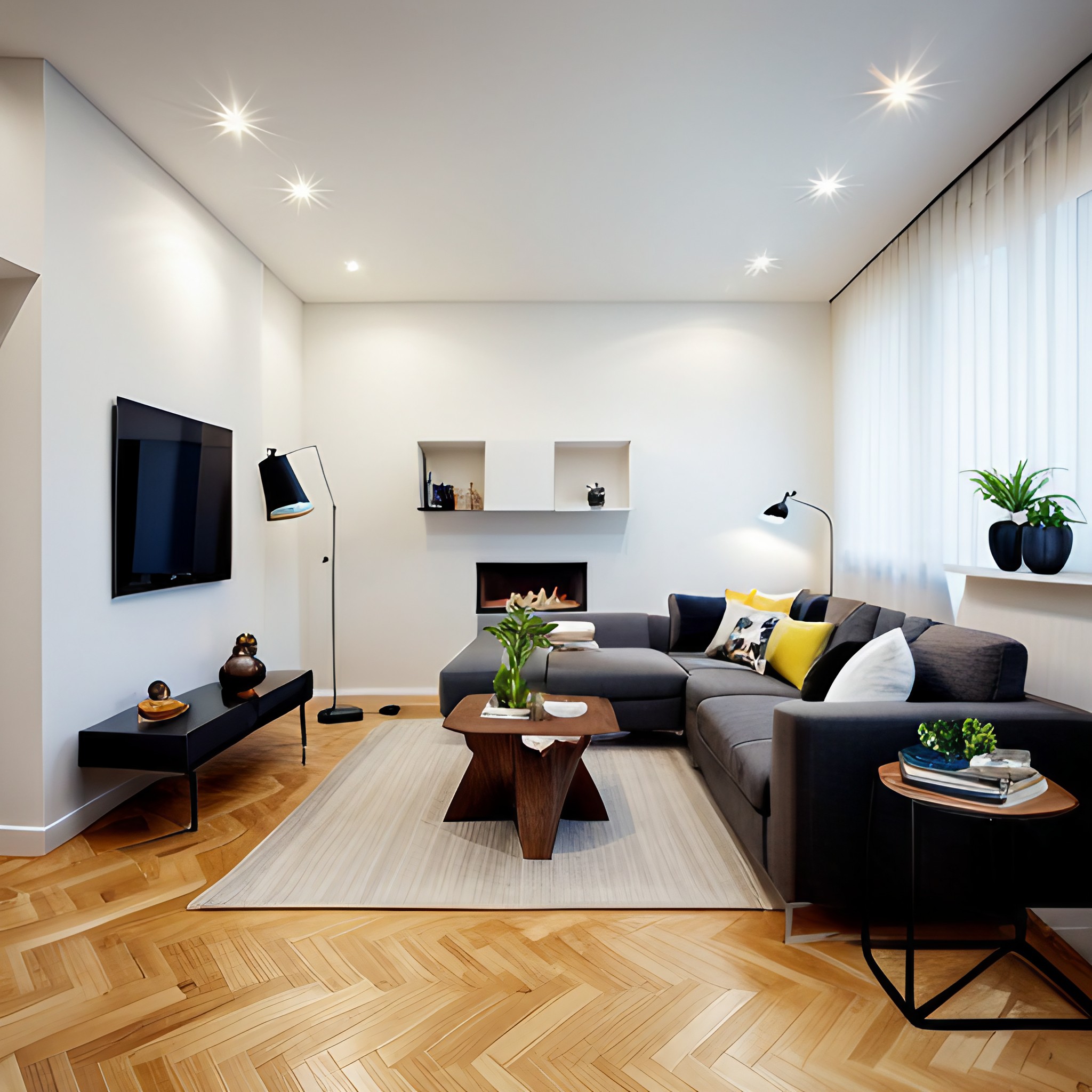 Wooden small living room flooring designs - Beautiful Homes