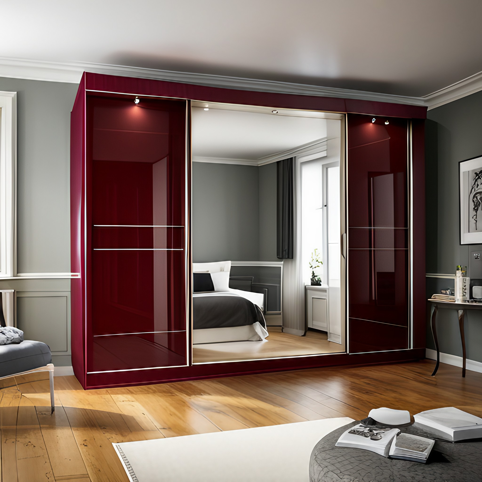 Luxurious sliding wardrobe design with loft space - Beautiful Homes