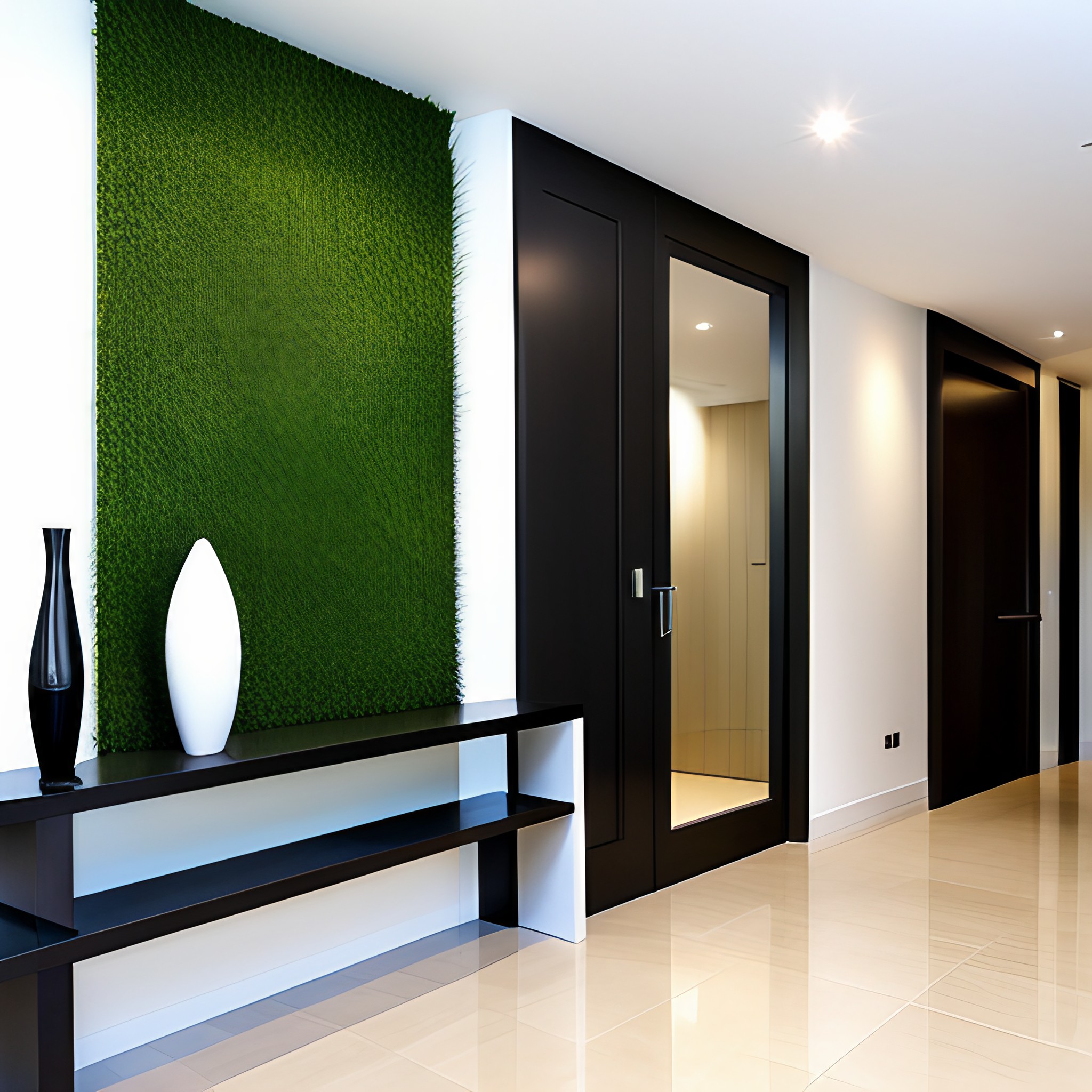 Grass wall design for foyer - Beautiful Homes