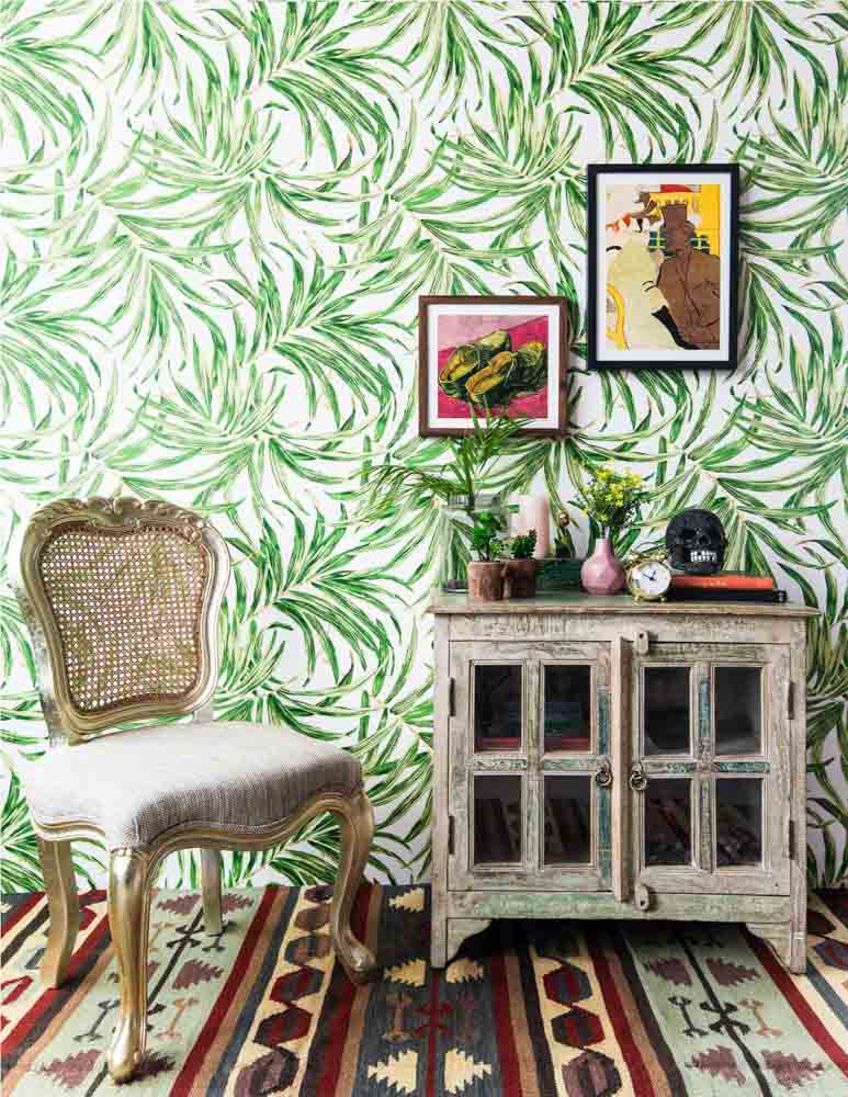 Water colour foliage pattern wallpaper for a fresh feel - Beautiful Homes Foliage wallpaper and pastel water coloured  wallpaper - Beautiful Homes