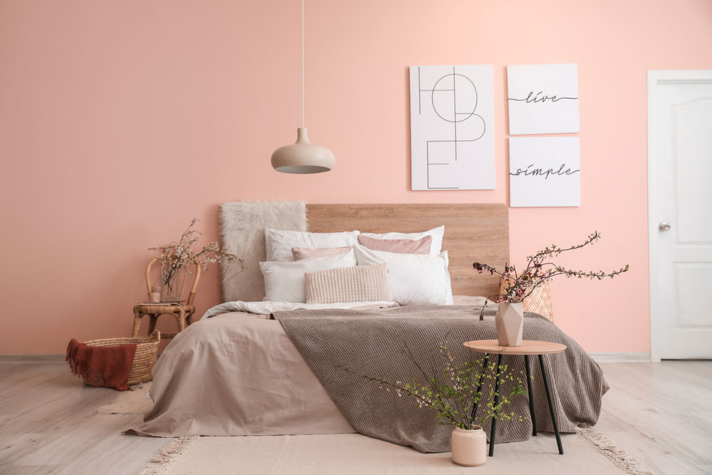Patel colour wall paint design for bedroom - Beautiful Homes