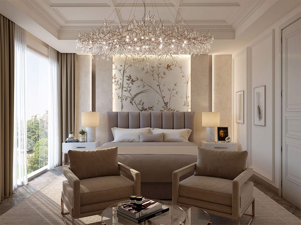 Coffered ceilings make for unique modern bedroom ceiling design - Beautiful Homes