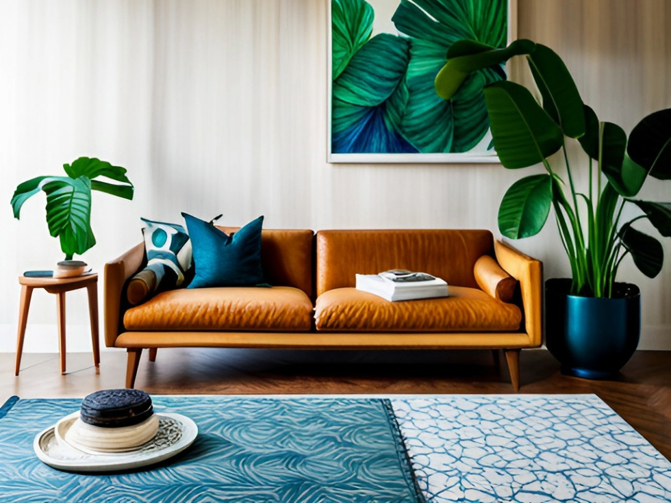 Use textured fabrics with tropical colours for a tropical interior design - Beautiful Homes