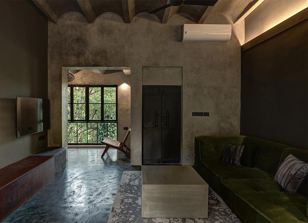 Plastered walls designed by Shijo Thomas