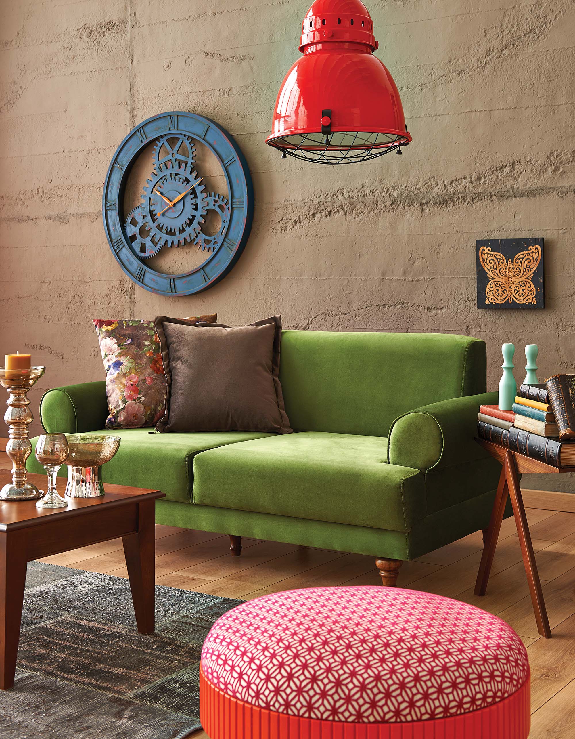 a contemporary look with a sofa