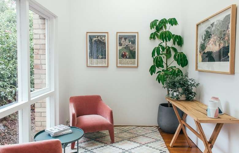 Wooden console table in dining room with décor elements - Beautiful Homes