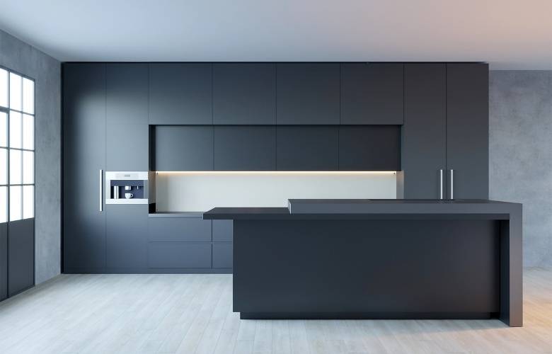 Kitchen design with pvc laminate sheet for cabinets - Beautiful Homes