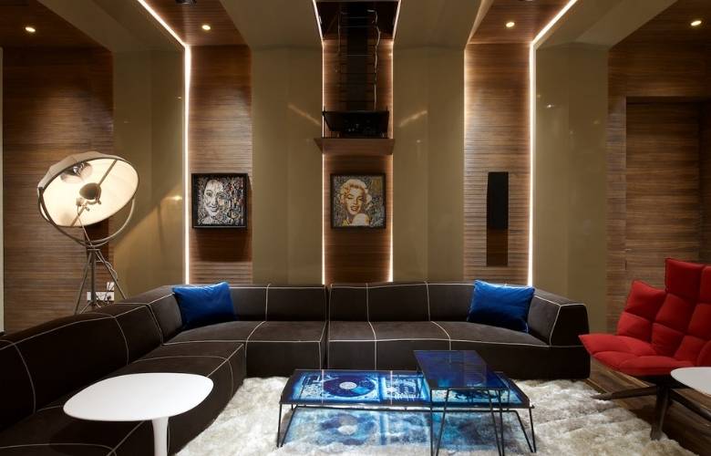 Blue glass center table with a nested center table - Beautiful Homes