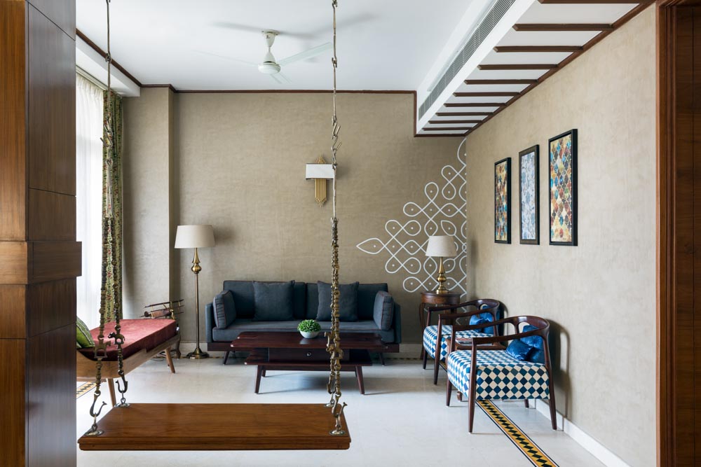 Wood & brass swing design for south indian house design - Beautiful Homes