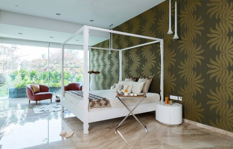 White wooden bed design for the bedroom interiors - Beautiful Homes