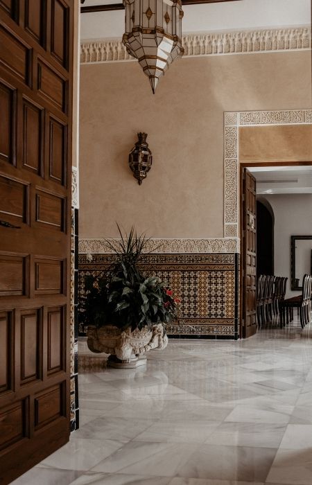 Marble floor tiles design for house with a monochrome check pattern - Beautiful Homes