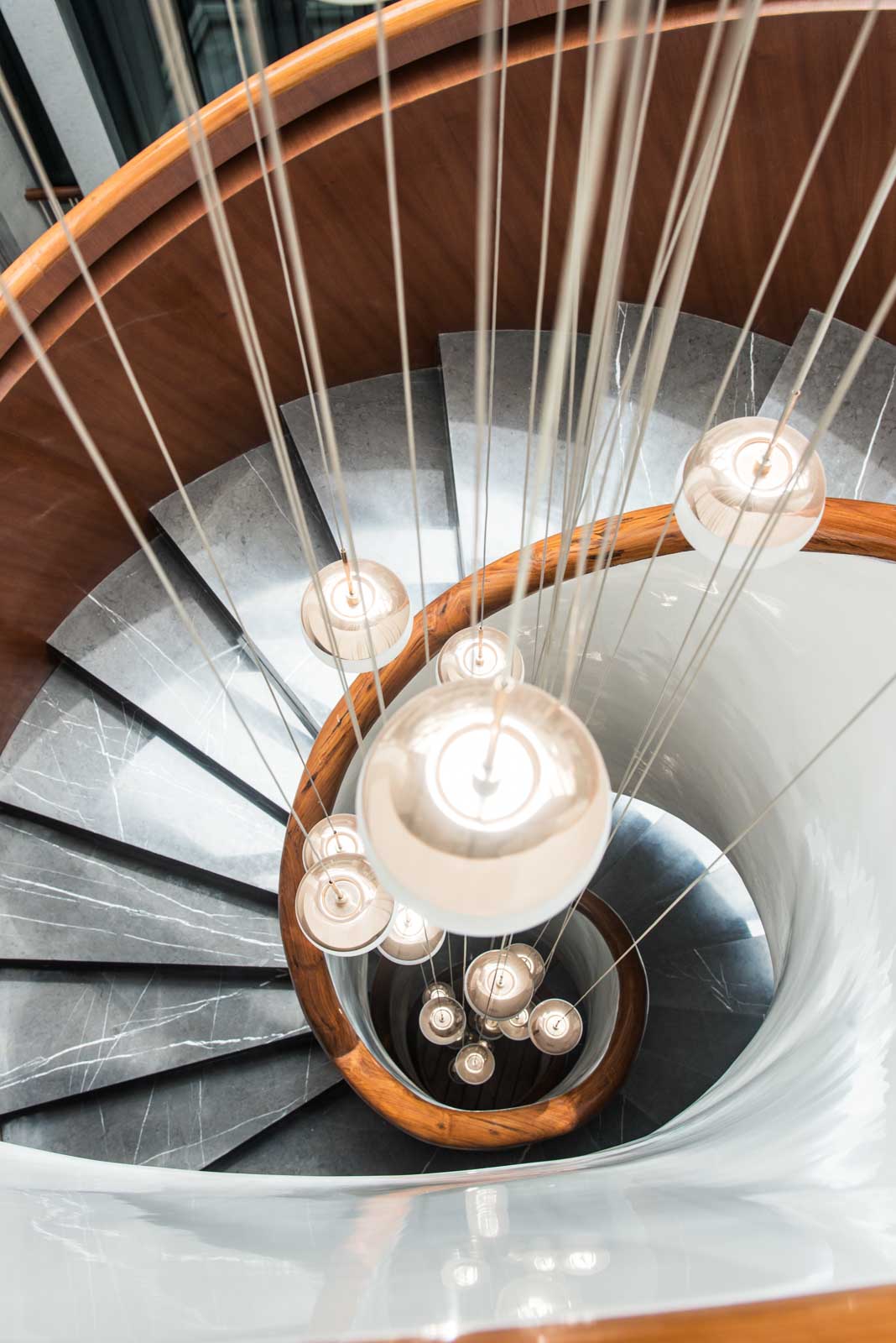 cleft house staircase and lights
