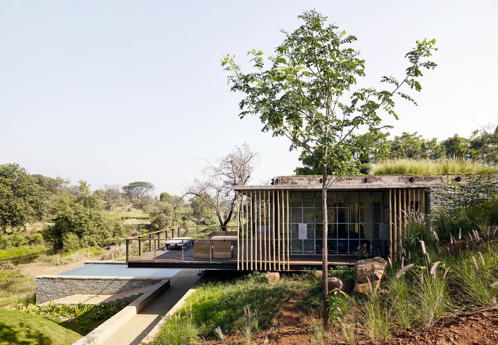 The South West Elevation at Karjat House - Beautiful Homes