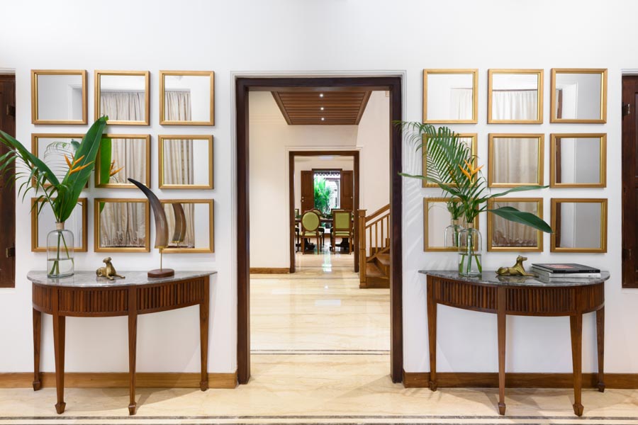 Home Entrance Décor With Mirrors & Demilune Console - Beautiful Homes