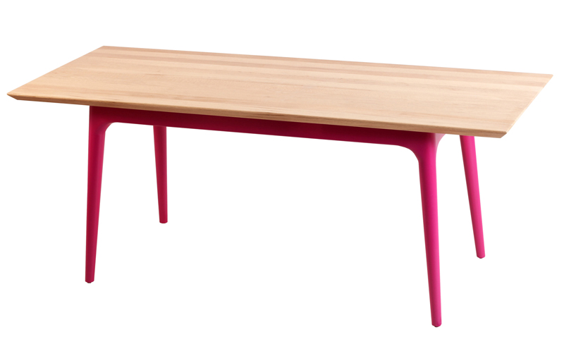 Rekken – Solidwood Dining Table with Pink Legs - Beautiful Homes Rekken – Solidwood Dining Table with Pink Legs - Beautiful Homes