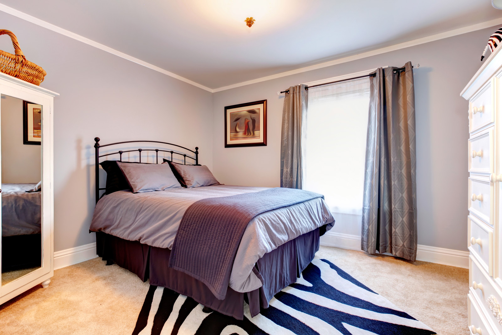 Bed Design Idea In Grey and Black Colour With a Bed Skirts for Storage - Beautiful Homes