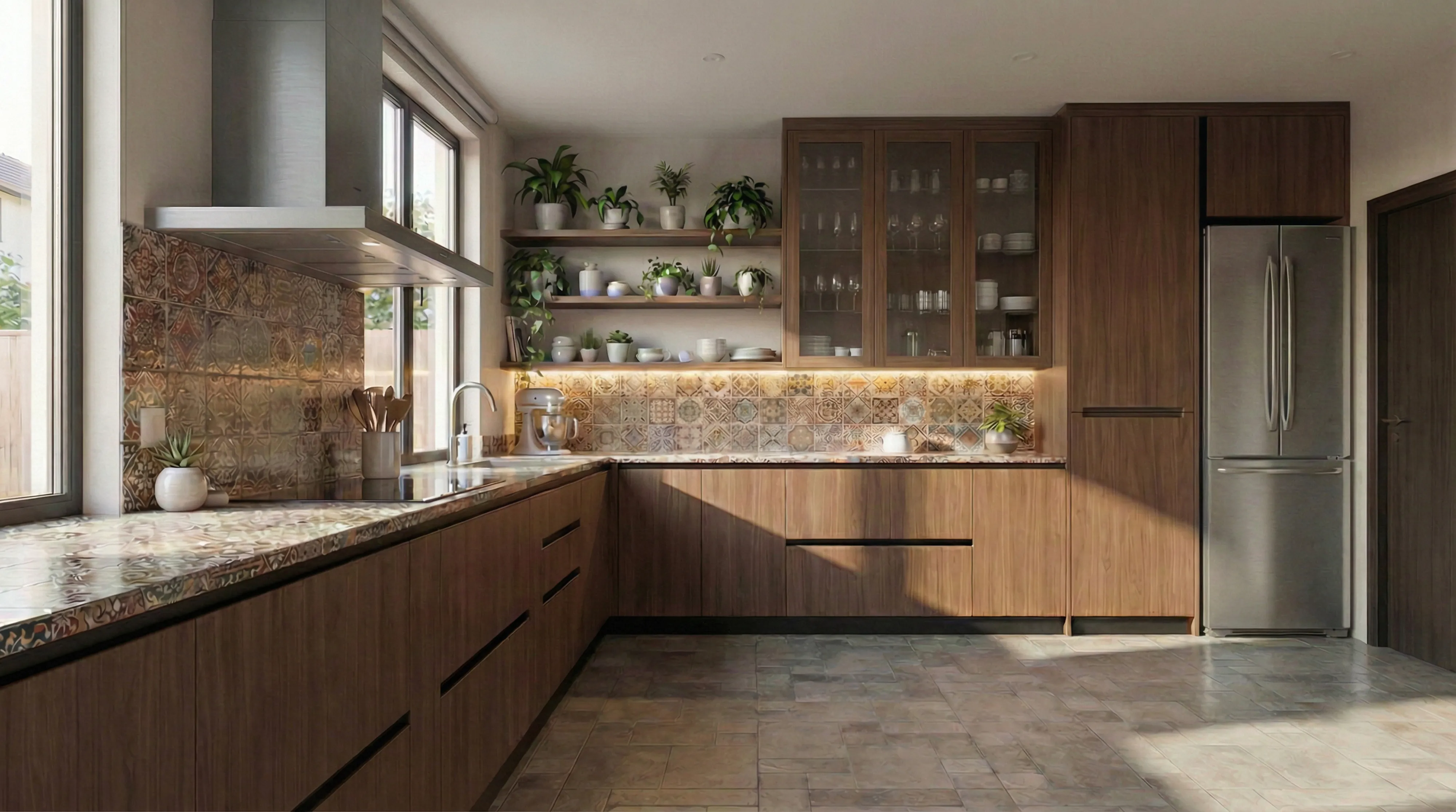 Timeless L-Shaped Kitchen with Urban Grey Cabinets
