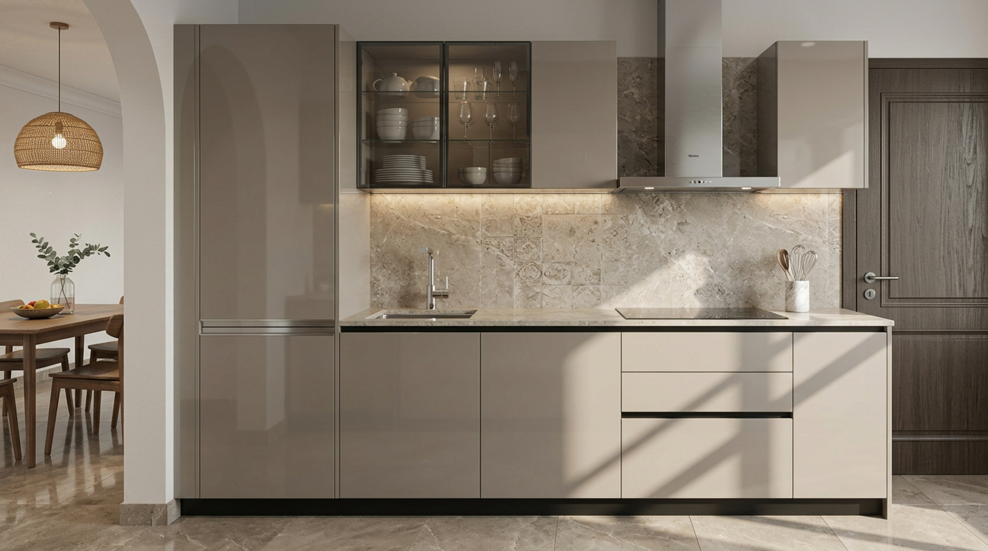 Timeless Straight Kitchen with Urban Grey Cabinets